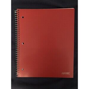College Ruled Spiral Notebook With Pocket | Red Front Cover | 100 Sheets